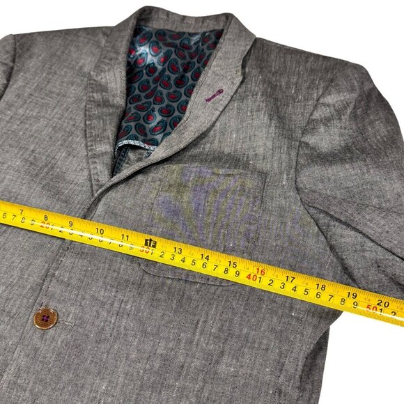 Ted Baker Blazer Sport Jacket Sz.M Gray Linen Blend Career Corporate Office - Picture 5 of 9